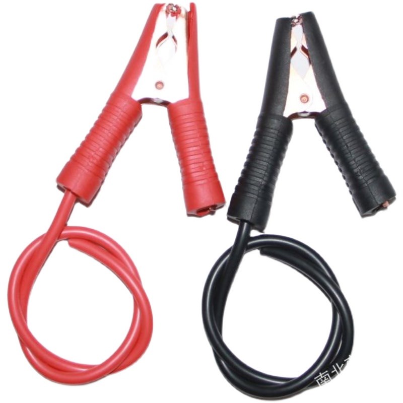 加厚电瓶夹子纯铜汽车搭火线强力蓄电池电线连接线卡子小号硅胶线