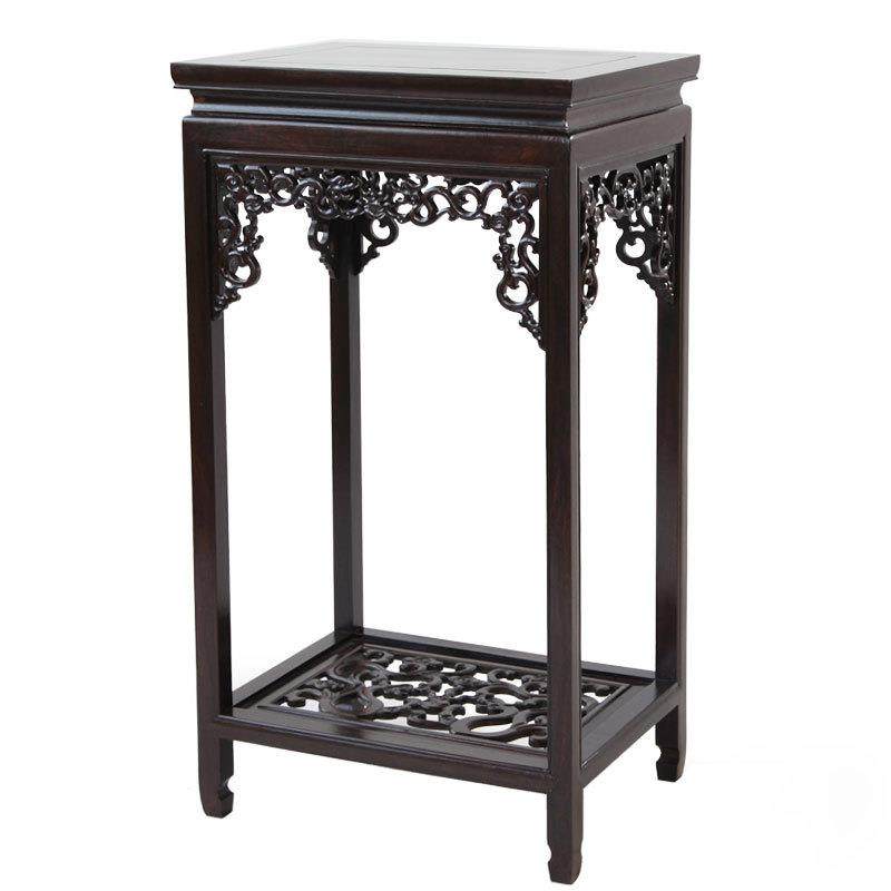 红木花实木客厅花室景内落地家RIY架用花几酸枝花盆架黑檀木质中