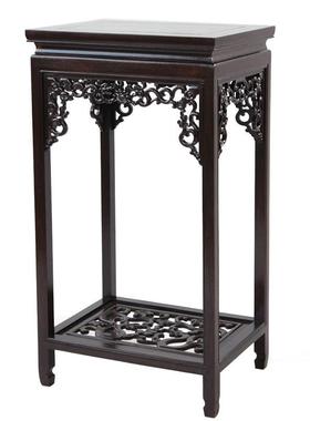 红木花实木客厅花室景内落地家RIY架用花几酸枝花盆架黑檀木质中