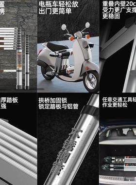 国进德ZFW口子匠之诚不锈钢特厚梯家折叠人字用梯形加厚便携直梯