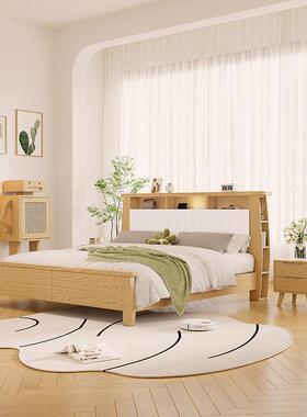 欧双人床原主卧工厂也头室箱体储物置物5m1木枫直80334销北全木实