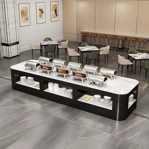 食自助酒餐台店餐厅中布菲台堂岛简约摆台DNY取餐台水果台凉菜台