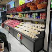 生层鲜水果货架展示架超市果蔬架阶58357中岛多制木台阶式 收银梯