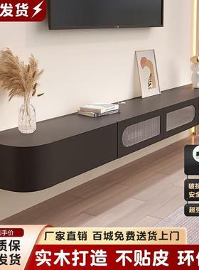 J^型全实木悬空电视约柜柜茶PFS49038几简现代壁挂式小户悬浮悬挂