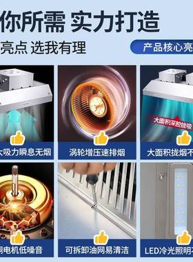 加店厚抽油机烟不锈钢排化烟罩商用家用饭大吸力柴火灶土灶无品牌