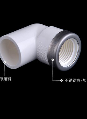 PVC给水管弯头 90度20 25 32 40 50 4/6分等径白色自来水管配件