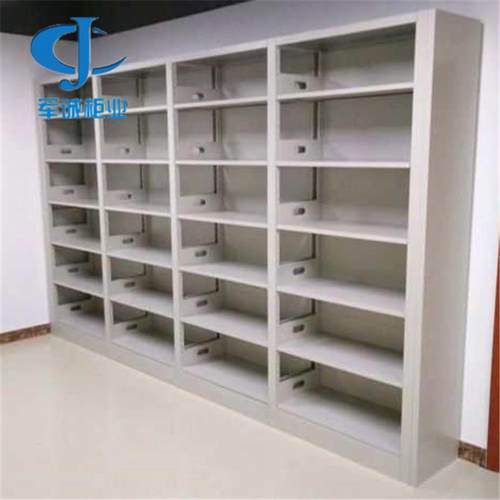 河北军诚用 图书自习室面书架 书柜店家双钢jc-98制书 阅览室 双