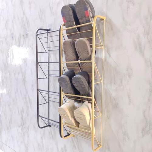 门3Y免打孔拖鞋架子门口墙后壁挂上浴室沥水鞋架厕所卫生间OYM收