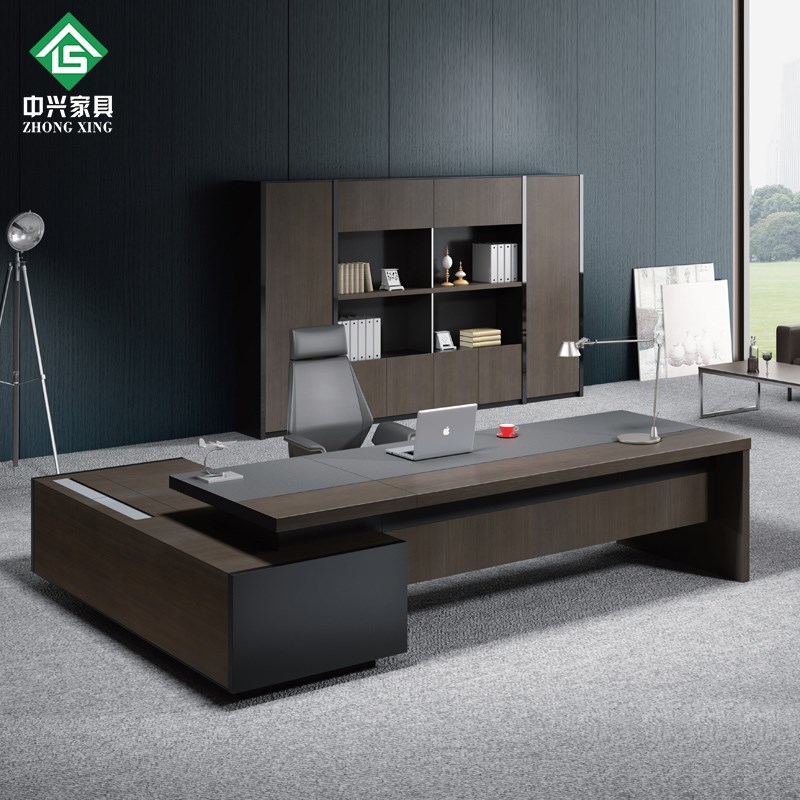 老板桌大班台大气办公家具经理桌办公室书柜组合时尚高端总裁桌