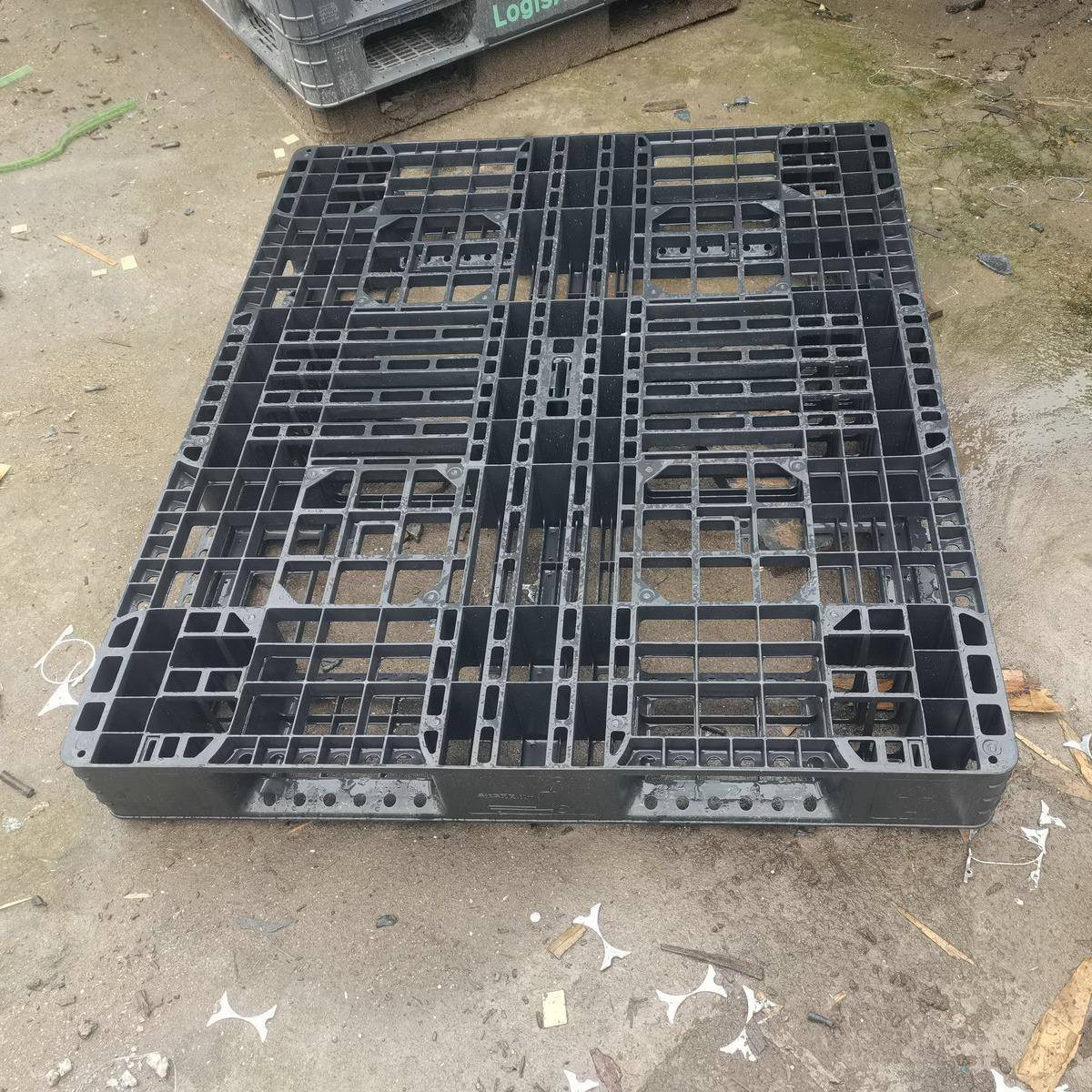 黑色塑料托盘网格田字叉车卡板仓储货架地台托板防潮垫板塑胶栈板