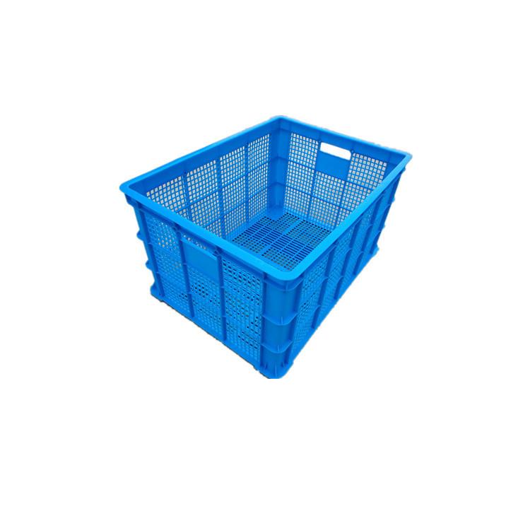 宁波塑料筐720*515*400蓝色周转筐底部可配四个万向轮塑料胶筐