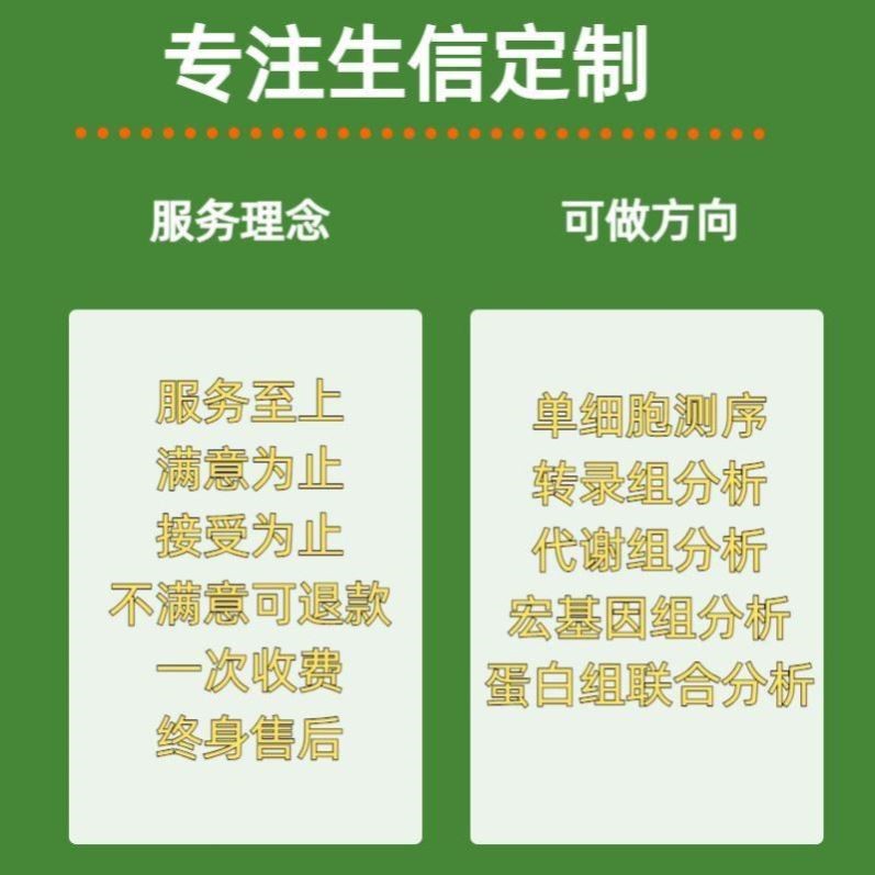生信分析网络药理学生物信息学服务单细胞测序转录组GEO数据挖掘