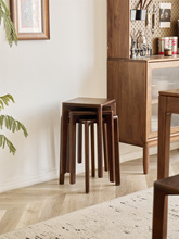 高档实木凳子可叠放客厅家用小板凳结实耐用方凳白蜡木餐凳化妆凳