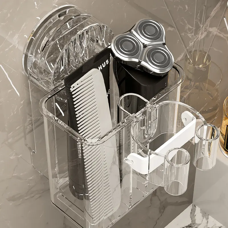 吸盘卷发棒置物架夹板器梳子收纳架壁挂式收纳挂架免打孔