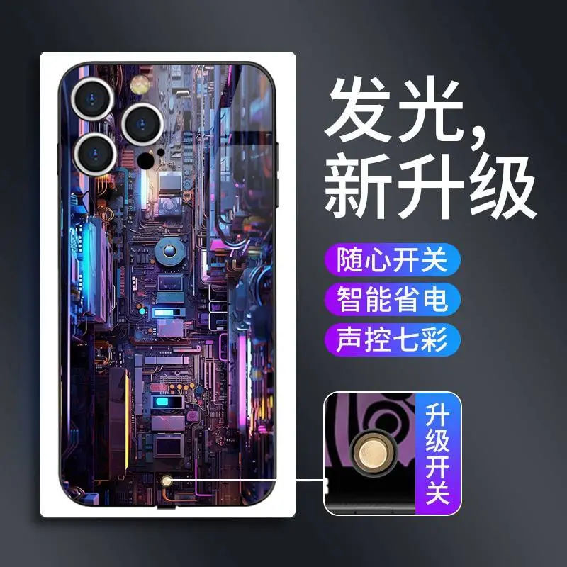 机械之翼适用14来电发光iphone15promax按键新款13防摔