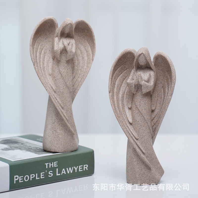 工厂新品白色天使雕像祈祷与雕塑树脂工艺品室内摆件