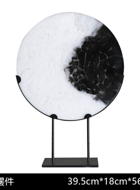 新中式水墨摆件样板房间别墅摆设客厅玄关电视酒柜禅意软装饰品