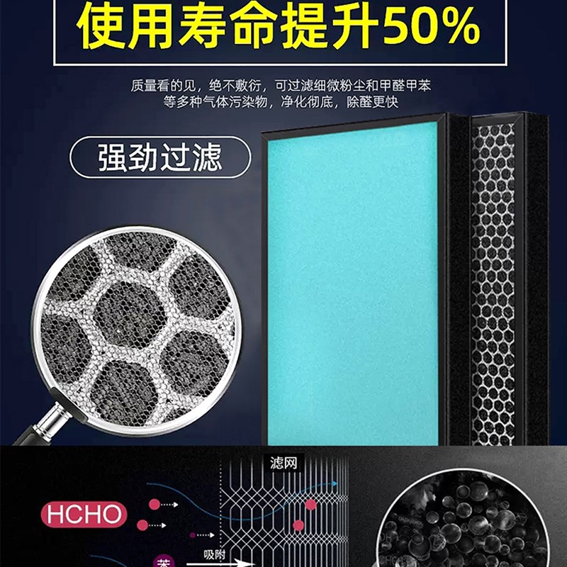 适配派瑞空气净化器过滤网KJ258F-H01除甲醛 异味 雾霾PM2.5 滤芯