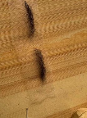 黑色假眉毛定做演出白色眉毛化妆造型模仿伟人造型手工钩织按眉型