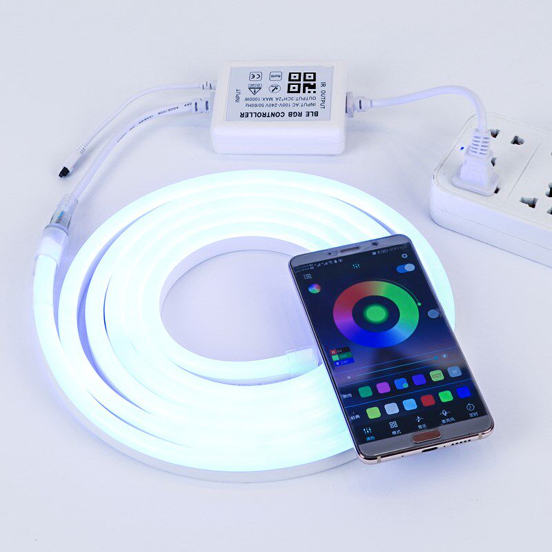 110v灯带led霓虹rgb变色七彩跑马智能氛围柔性户外墙门头亮化防水