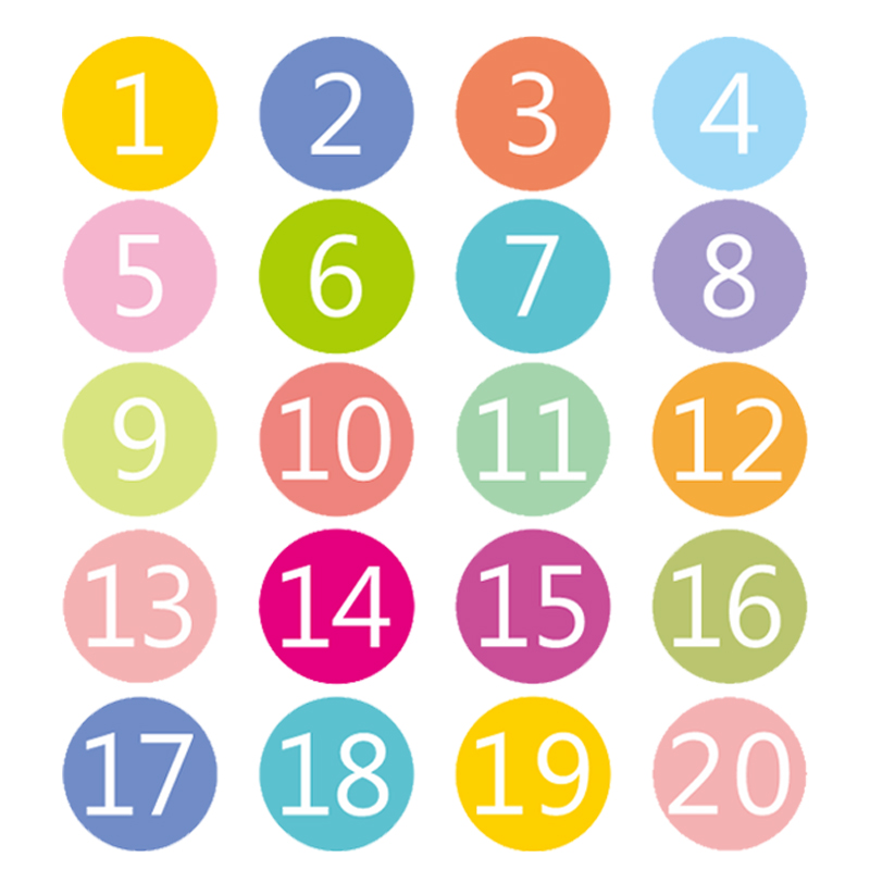 幼儿园座位卡通多用编号数字贴纸防水耐磨食堂课桌圆形号码贴地贴