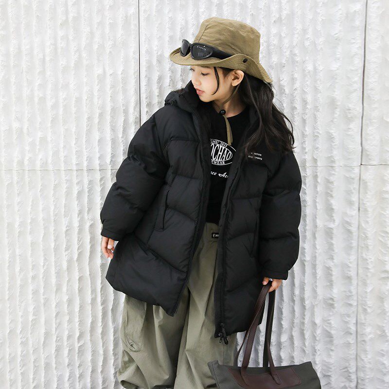 儿童羽绒服中长款2024冬季新款90绒女童亲子男童羽绒服童装23070