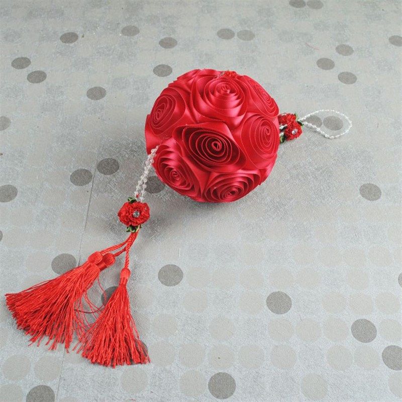 花球吊饰开业婚庆婚礼大红色小假花球结婚房吊顶粉色挂饰装饰布置