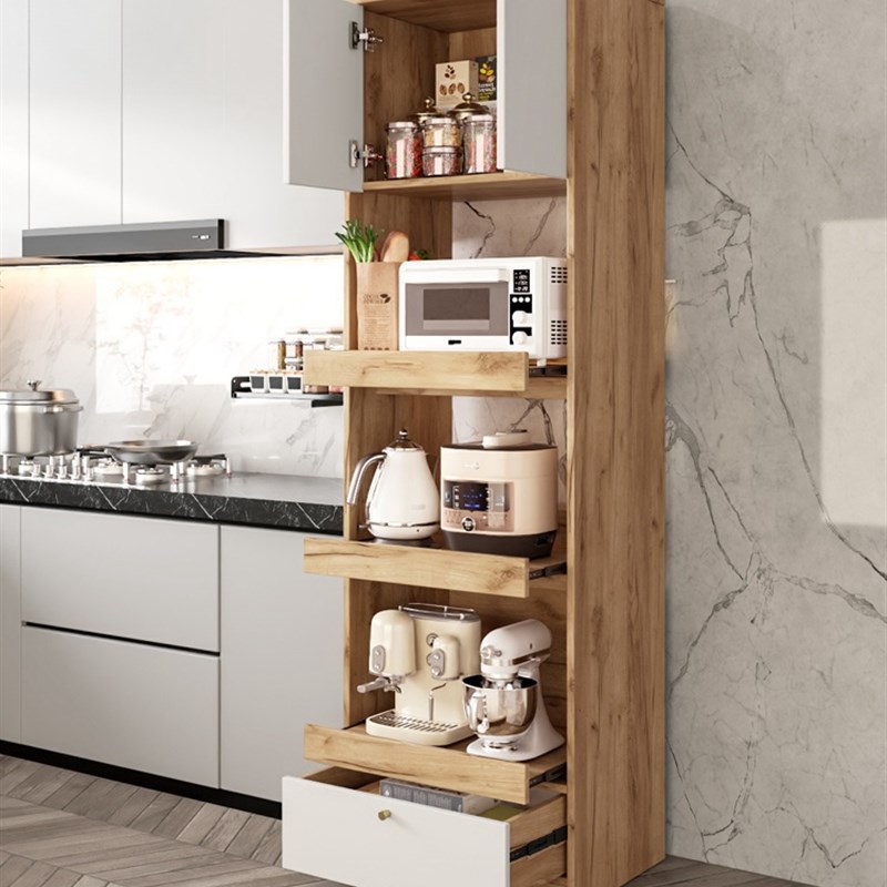 实木餐边柜极窄型高柜一体靠墙微波炉置物柜厨房转角架小户型餐厅