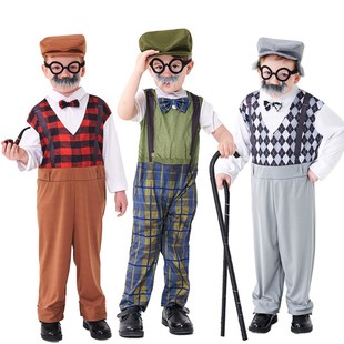 老爷爷扮演服儿童话剧演出服百岁老人cos白胡子大爷服装六一表演