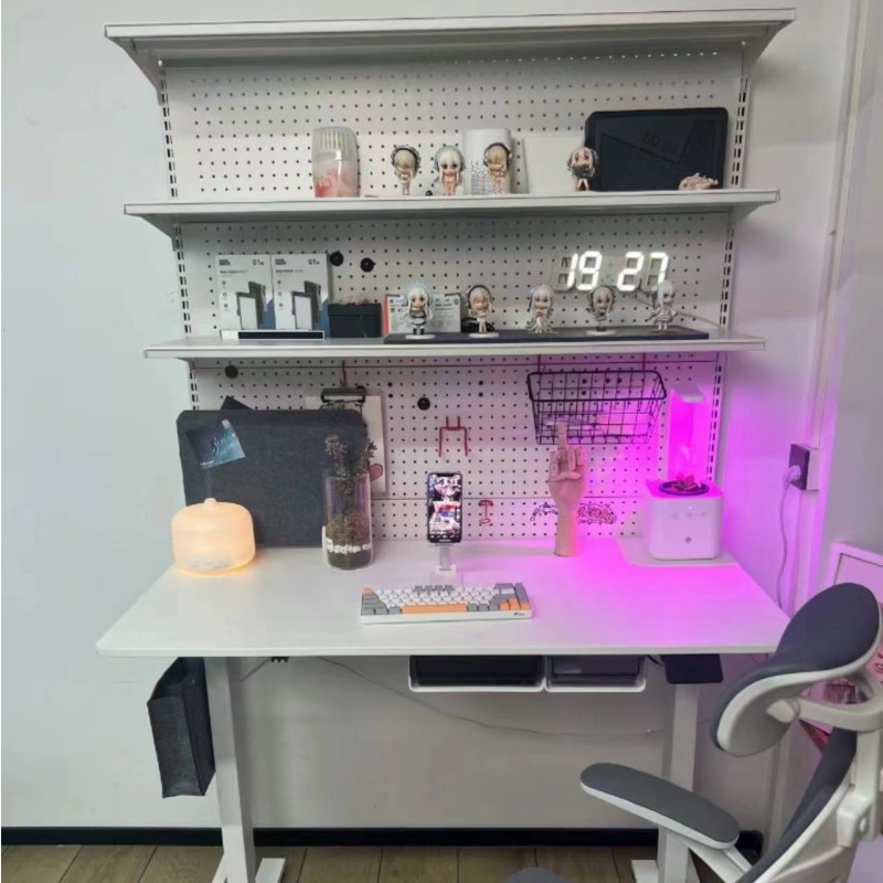 1.6高加固学生书桌五金书架组合网红少女货架洞洞板收纳置物房间