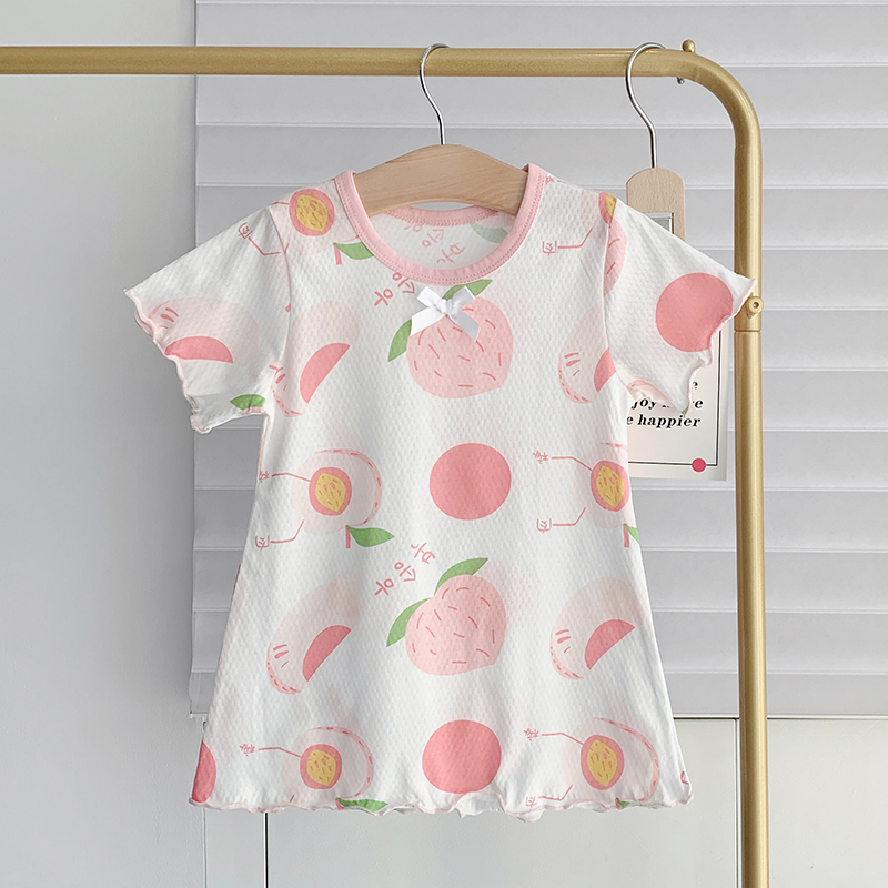 女宝宝夏季连衣裙儿童纯棉洋气裙子中小童荷边睡衣裙2022新款夏装