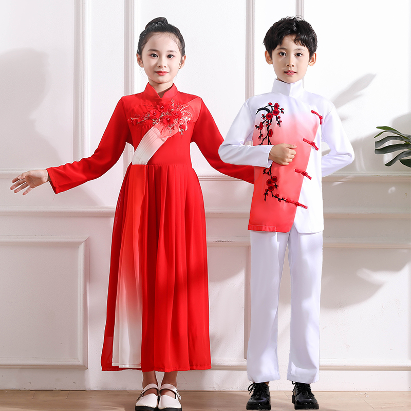 儿童合唱服演出服装主持人演讲爱国男女童诗歌朗诵中小学生表演服