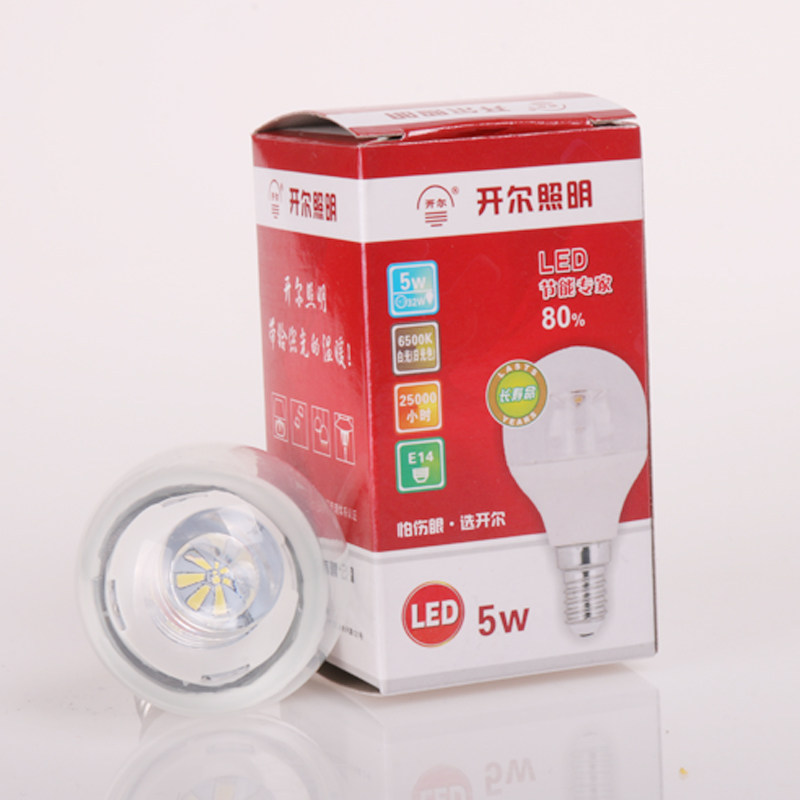 开尔led灯泡E14小口G45北欧魔豆灯泡E27螺口暖色导光柱5W透明球泡