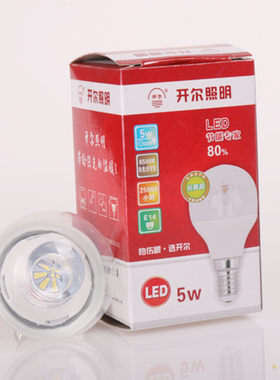 开尔led灯泡E14小口G45北欧魔豆灯泡E27螺口暖色导光柱5W透明球泡