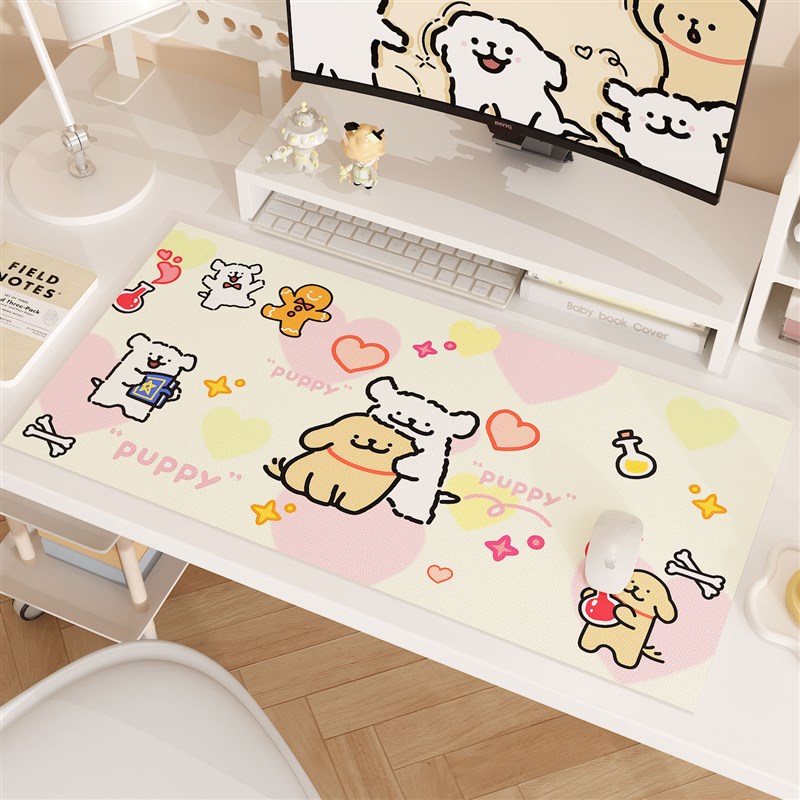 禁止焦虑办公桌垫女生超大号鼠标垫卡通电脑键盘垫防滑桌面垫无味