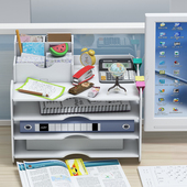 文件架办公用品桌上置物架多层横式 文件夹收纳架A4整理分类资料架