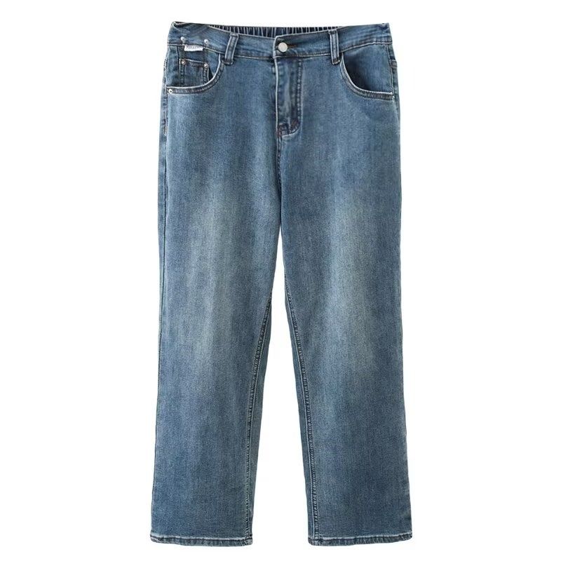 大码女装春夏直筒九分牛仔裤高腰弹力显瘦烟管裤胖mm时尚百搭裤子,女装/女士精品,大码裤装,淘宝优惠券,粉丝福利购,淘宝优惠卷