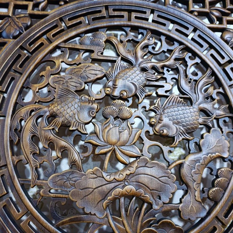 玄关过道实木挂件东阳木雕福字壁挂沙发背景墙长方形仿中式饰壁挂