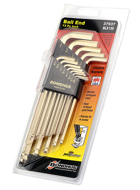 波顿BONDHUS家用内六角扳手套装金色球头公英制内六角匙组套38046