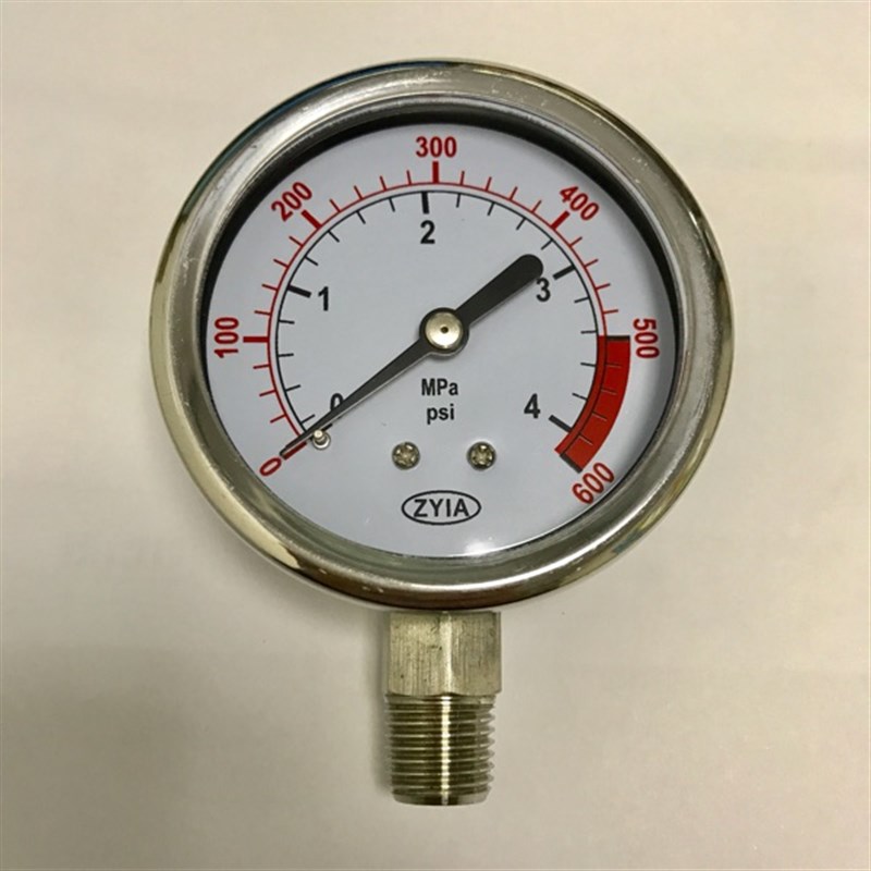 定制 不锈钢压力表 YTN-63-I 0-4mpa 600psi 直径68mm 螺纹Z1/4