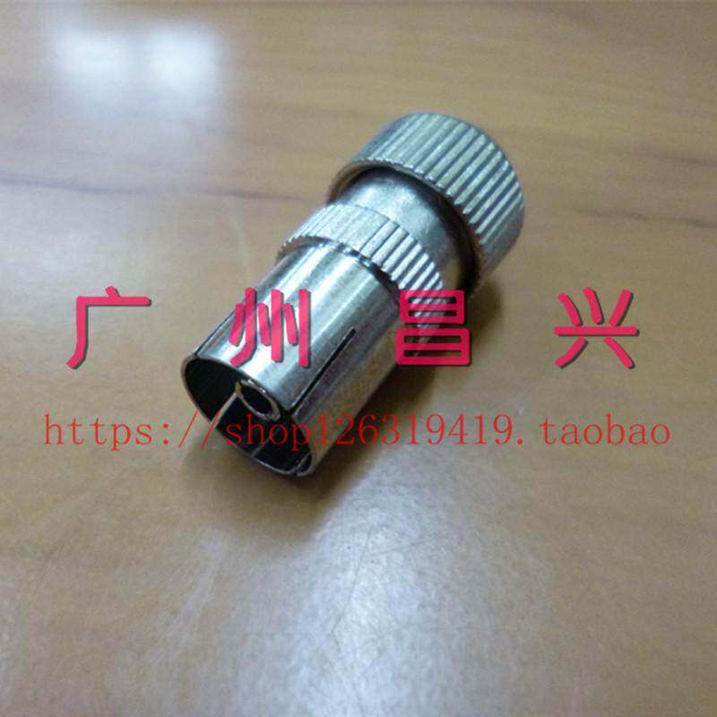 免焊镀镍有线电视插头 射频线接头 9.5竹节头 闭路线TV头 RF母头