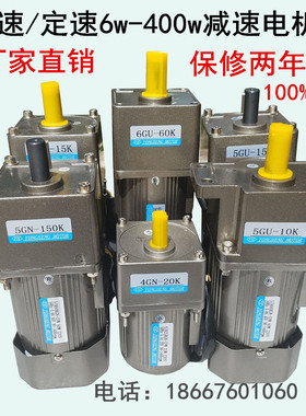 齿轮减速电机调速慢速变速马达6W15W25W40W120W400W交流220V380V