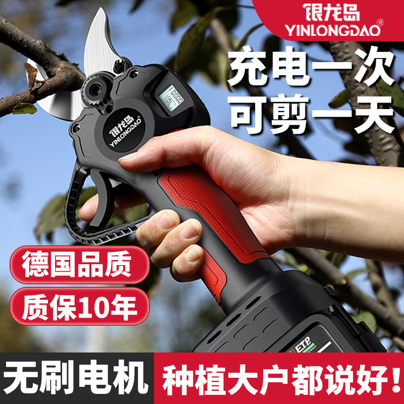 电动修枝剪锂电果树粗枝艺园充电式剪刀修剪树枝园林无刷修花剪子