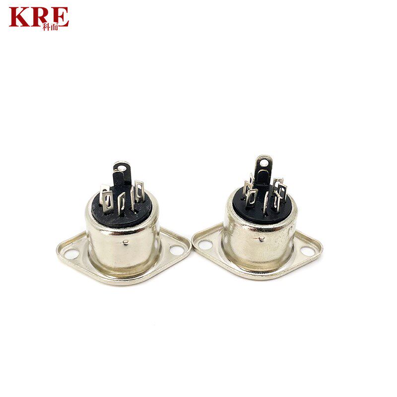 菱形铁壳DIN公插头母插座3脚4芯5孔6针7P8P电源连接器公母对接