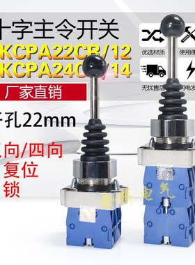红开XD2-PA22CR 双向自复位 10十字开关 摇杆主令开关 银点 铜件