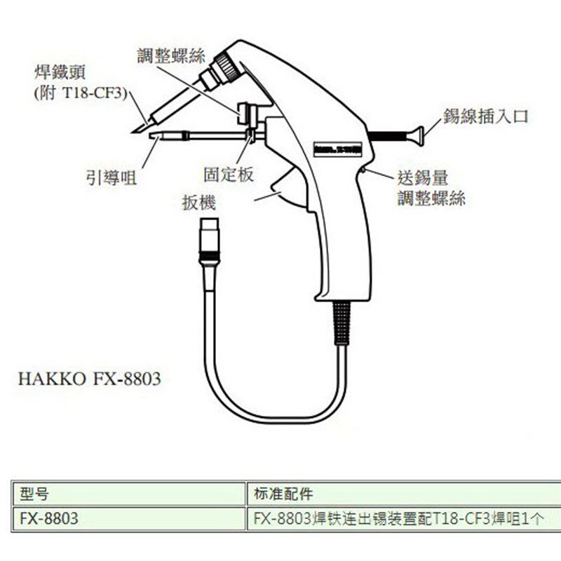 原装日本白光HAKKO FX-8803自动出锡焊枪配 FX-888D/889电焊台