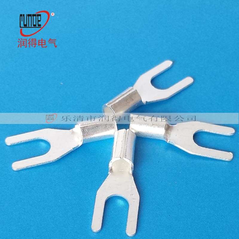 UT25-8 冷压接线端子冷压端子 叉型裸端头 铜线耳 铜鼻子200只