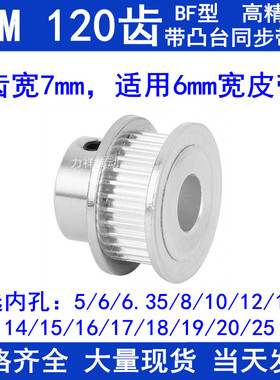 S2M120齿同步带轮齿宽7凸台BF内径56810121415161718192025同步轮