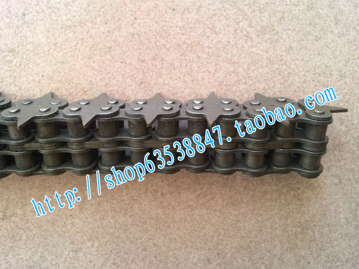 尖齿链条 4分双排单侧带尖刀链条08B-2 双排单边带尖刀链节距12.7