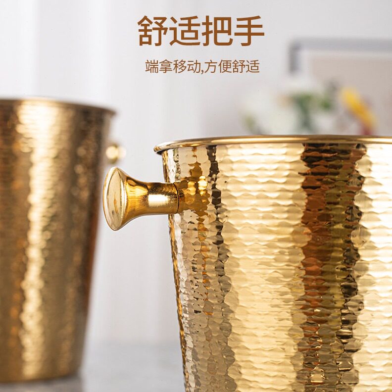 直销跨境现货不锈钢冰桶奢华碎纹红酒鸡尾酒啤酒冰镇桶软装饰家居